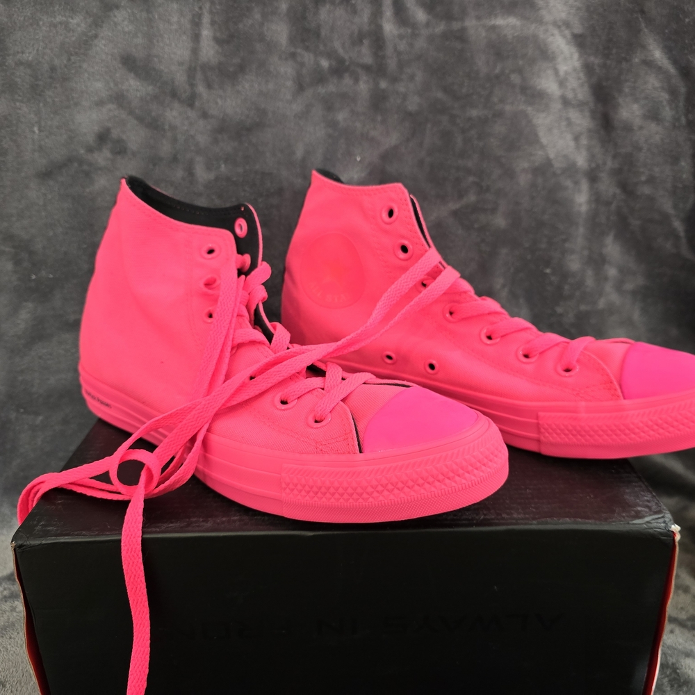 Bold Pink High-Top Sneakers